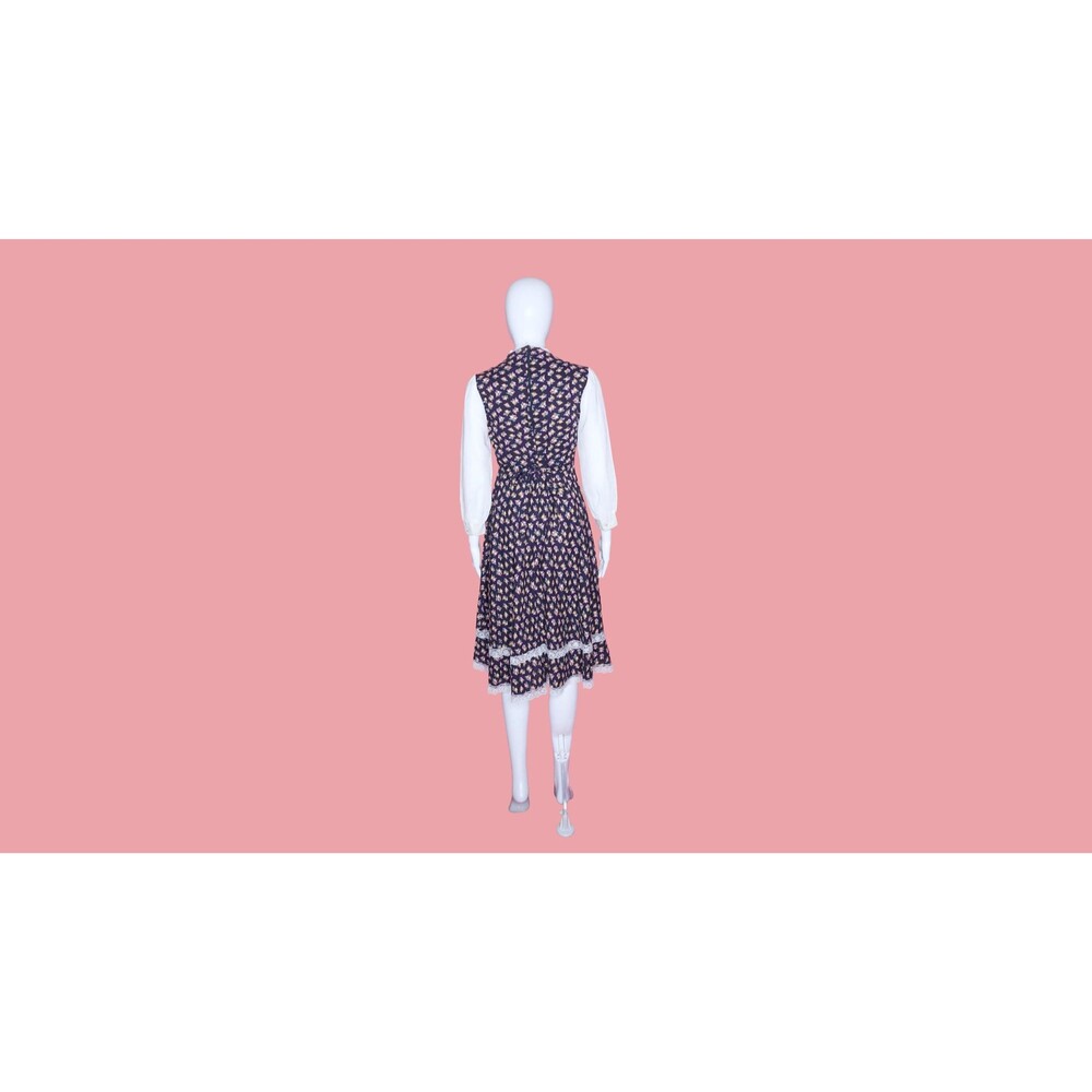 1970s DONI GIRL of California INC Prairie Long Sleeve Lace Floral Dress. Small - Picture 3 of 14